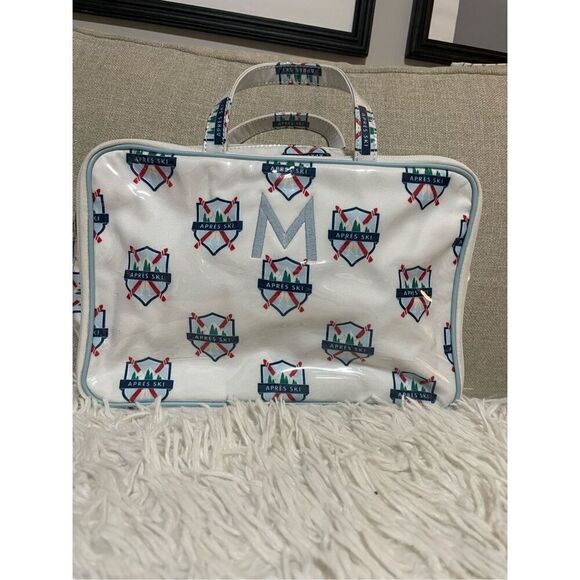 New Mark and Graham Clear Coated Travel Pouch Apres Ski Crest - Picture 2 of 10